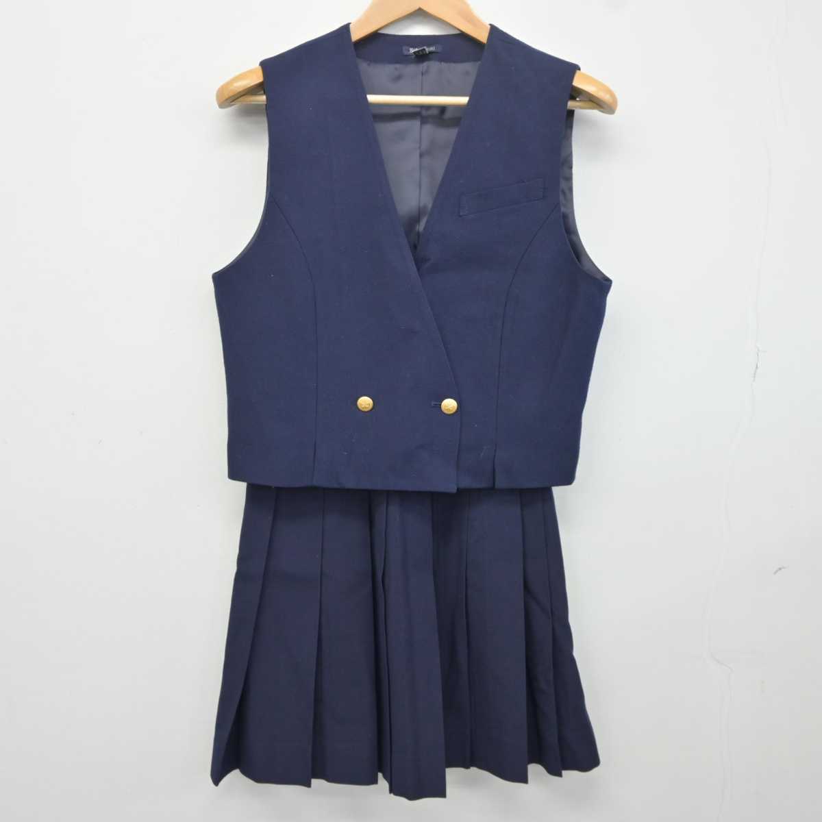 【中古】広島県 安田女子中学高等学校 女子制服 4点 (ブレザー・ベスト・スカート) sf041797