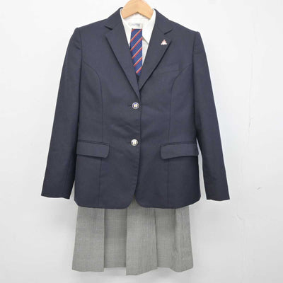 【中古】茨城県 大洗高等学校 女子制服 6点 (ブレザー・ニット・シャツ・スカート) sf041823