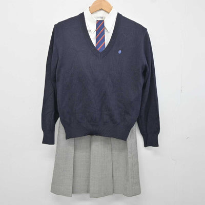 【中古】茨城県 大洗高等学校 女子制服 6点 (ブレザー・ニット・シャツ・スカート) sf041823