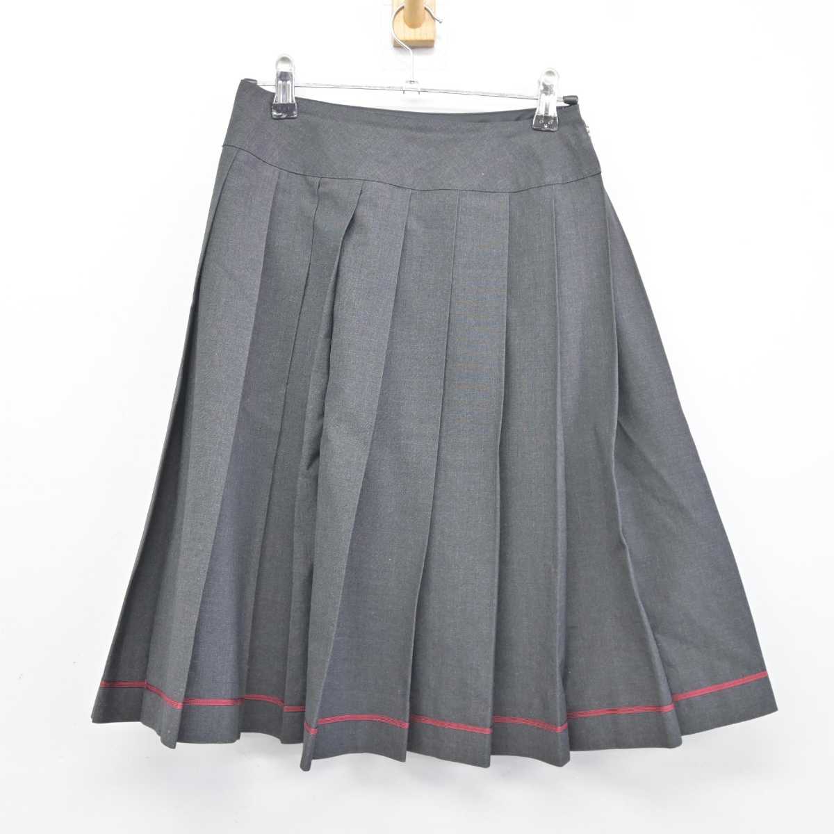 【中古】東京都 桜美林中学校高等学校 女子制服 3点 (ニットベスト・シャツ・スカート) sf041829