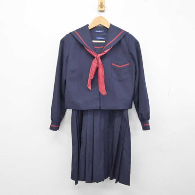 【中古】鹿児島県 南指宿中学校 女子制服 3点 (セーラー服・ジャンパースカート) sf041858