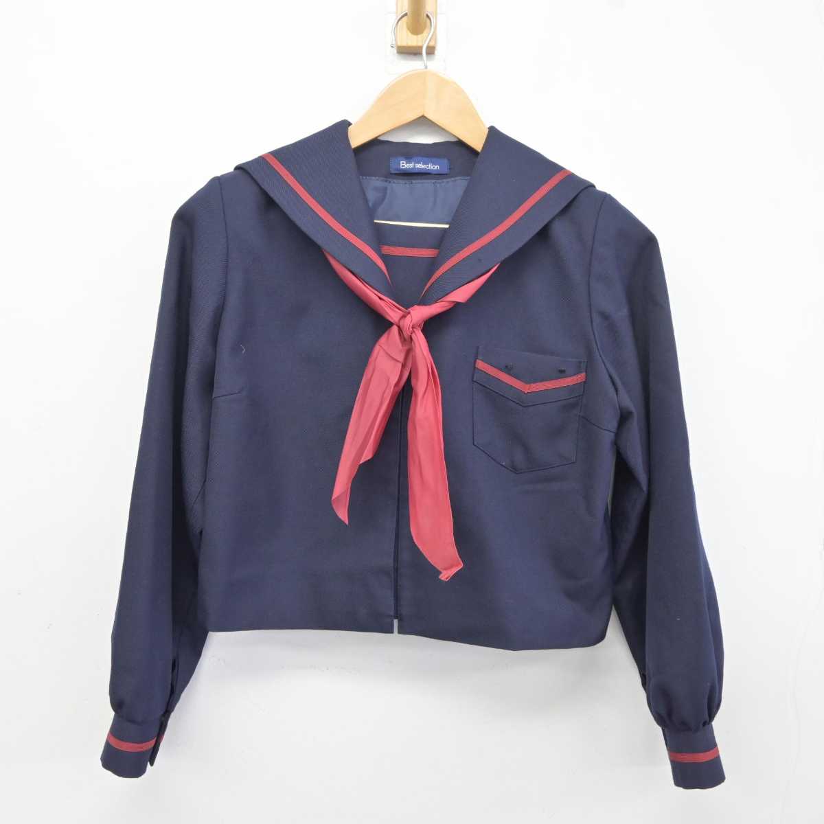 【中古】鹿児島県 南指宿中学校 女子制服 3点 (セーラー服・ジャンパースカート) sf041858