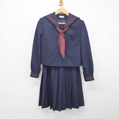 【中古】青森県 弘前大学教育学部附属中学校 女子制服 3点 (セーラー服・スカート) sf041890