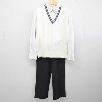 【中古】沖縄県 南部農林高等学校 男子制服 4点 (ブレザー・ニットベスト・シャツ・ズボン) sf041924