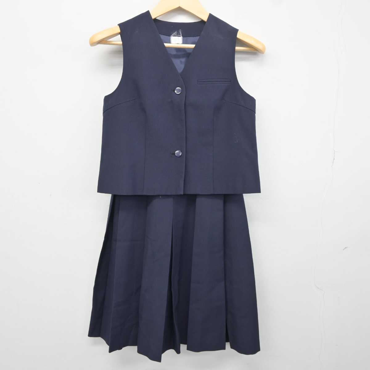 【中古】東京都 中瀬中学校 女子制服 3点 (ベスト・スカート・スカート) sf041942