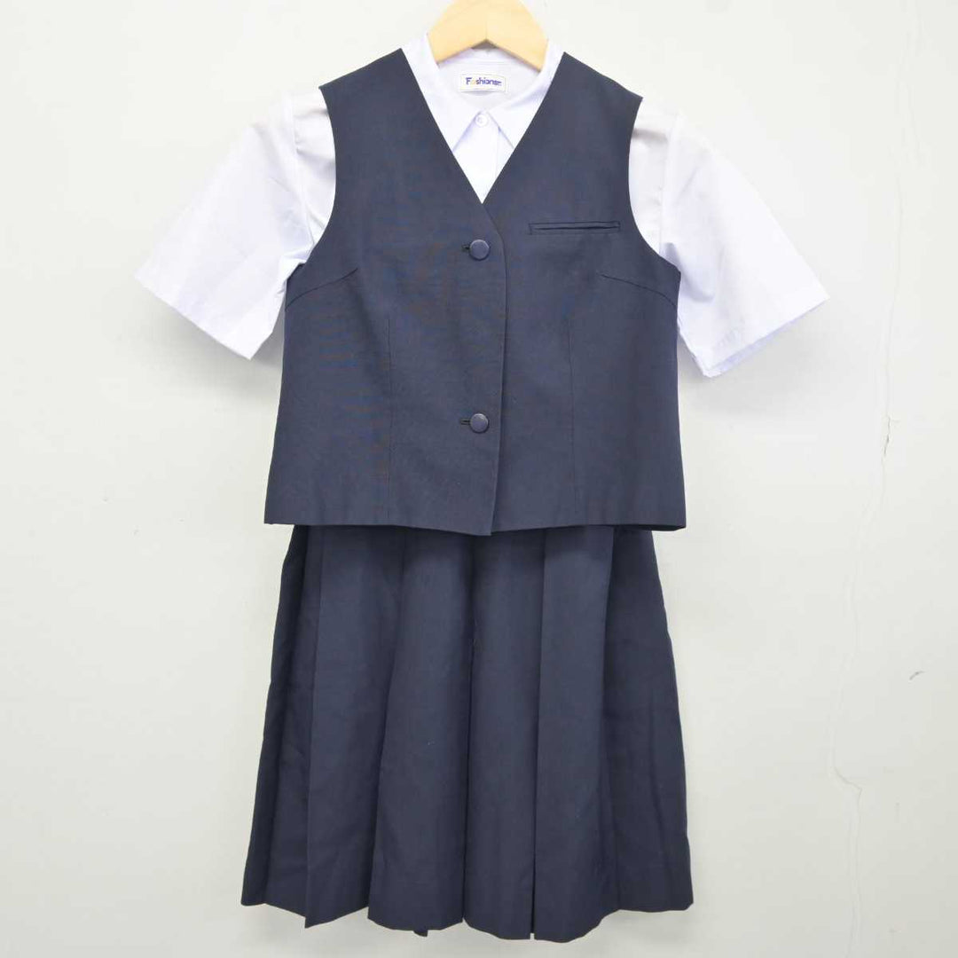 【中古】東京都 中瀬中学校 女子制服 3点 (ベスト・シャツ・スカート) sf041943