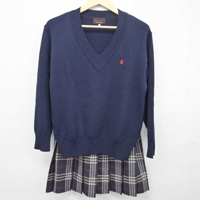 【中古】群馬県 藤岡北高等学校 女子制服 4点 (ブレザー・ニット・スカート) sf041948