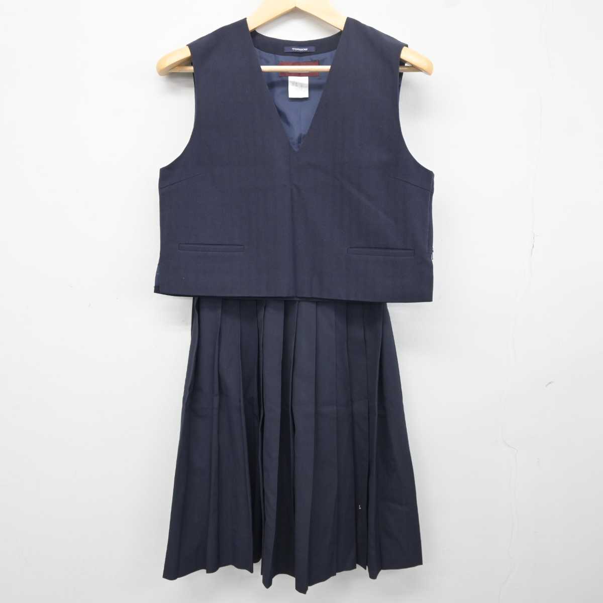 【中古】福岡県 八女高等学校 女子制服 3点 (ベスト・スカート・ズボン) sf041965