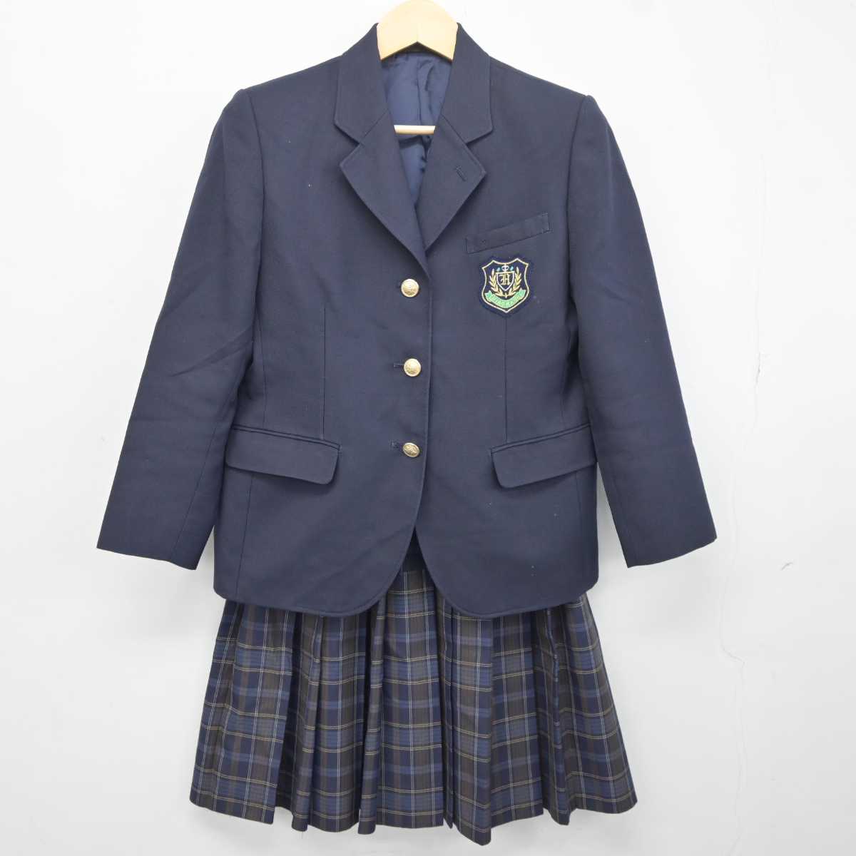 【中古】福岡県 広川中学校 女子制服 3点 (ブレザー・スカート) sf041966