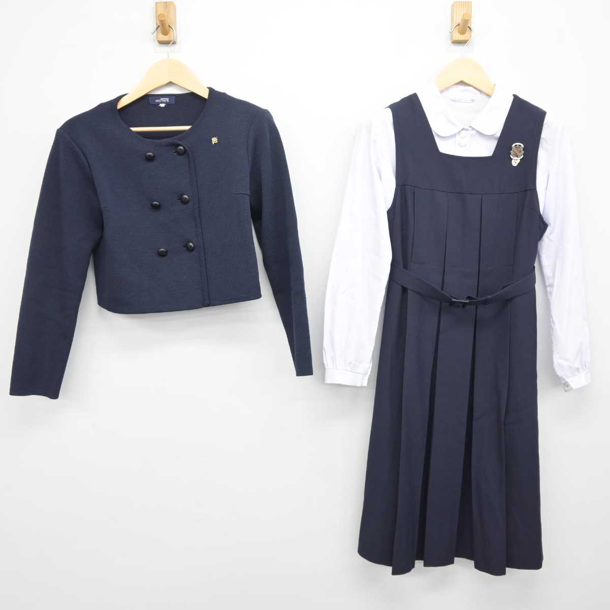 【中古】福岡県 福岡雙葉高等学校 女子制服 5点 (ブレザー・シャツ・ジャンパースカート) sf041977