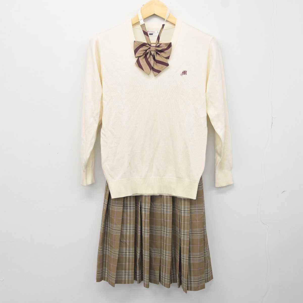 【中古】東京都 三鷹中等教育学校 女子制服 3点 (ニット・スカート) sf041994