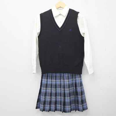 【中古】神奈川県 鵠沼高等学校 女子制服 3点 (シャツ・ニットベスト・スカート) sf041995