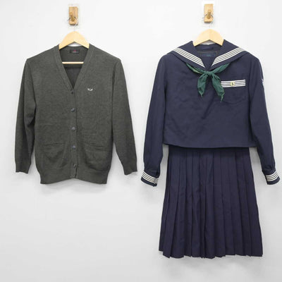 【中古】宮城県 常盤木学園高等学校 女子制服 5点 (セーラー服・ニット・スカート) sf042005