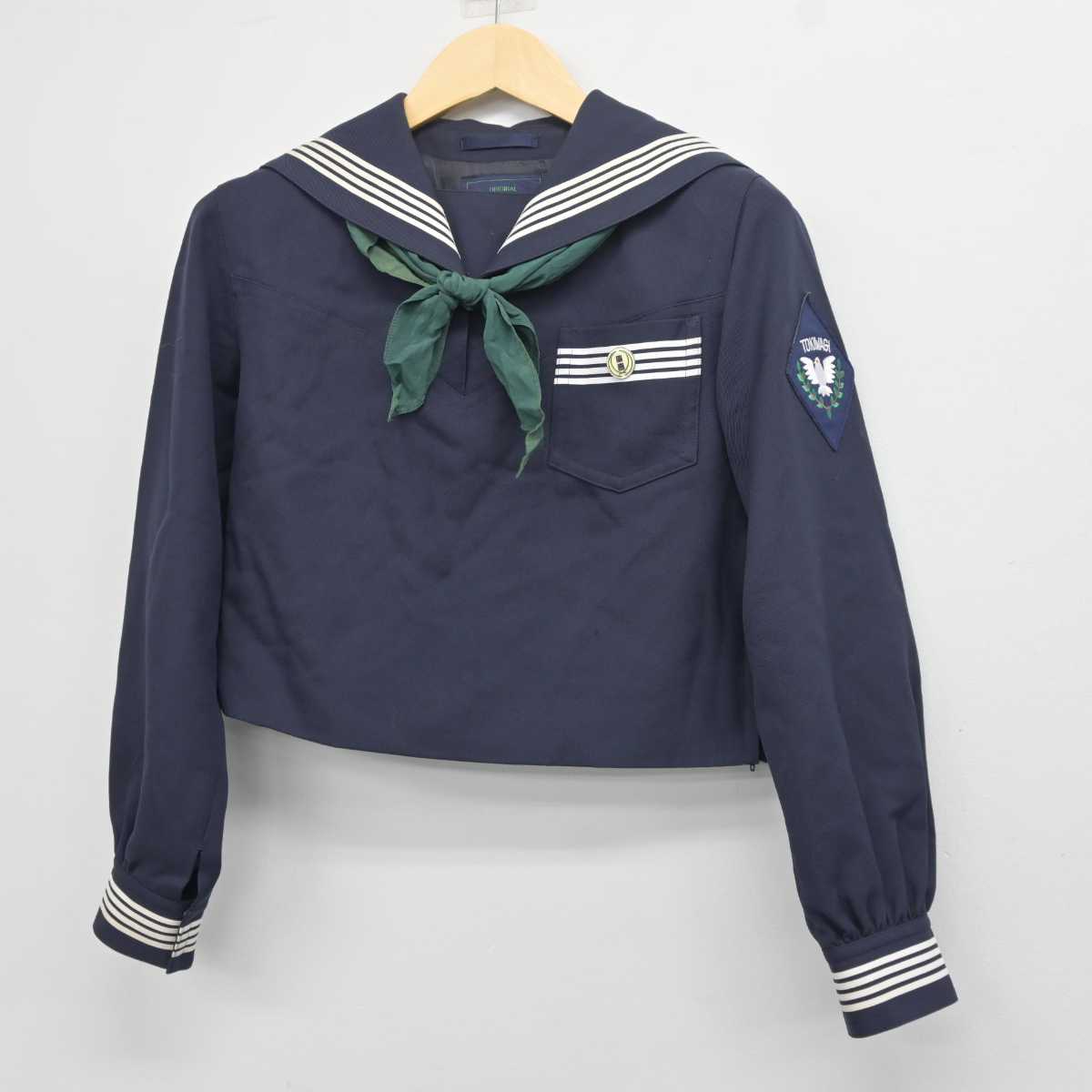 【中古】宮城県 常盤木学園高等学校 女子制服 5点 (セーラー服・ニット・スカート) sf042005