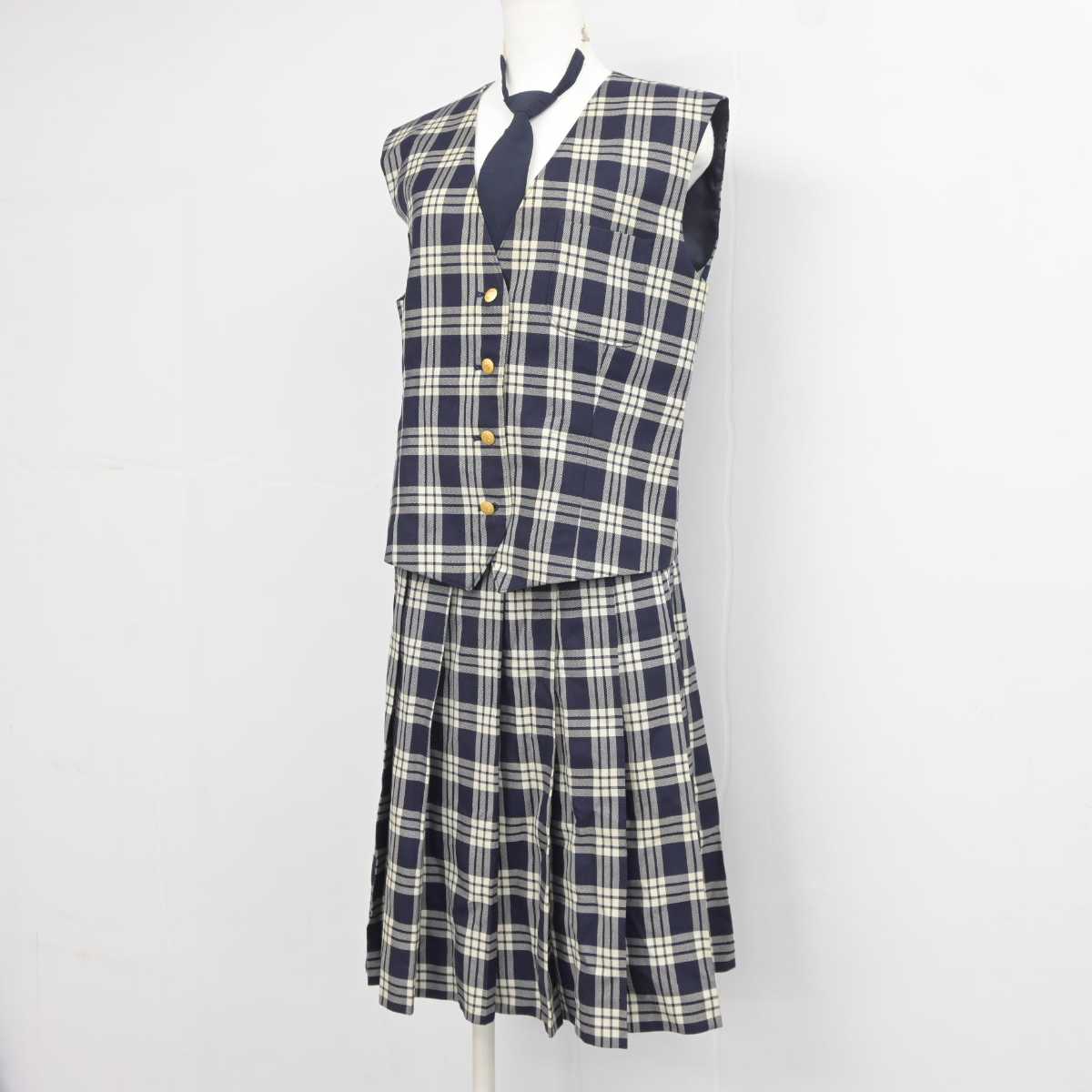 【中古】宮城県 聖和学園高等学校 女子制服 5点 (ブレザー・ベスト・スカート) sf042007