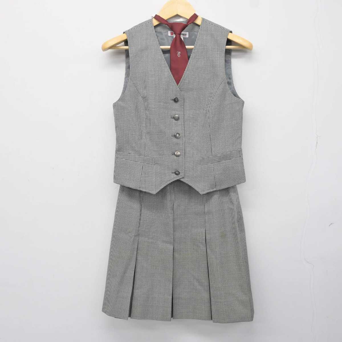 【中古】神奈川県 茅ケ崎中学校 女子制服 6点 (ブレザー・ベスト・スカート) sf042015