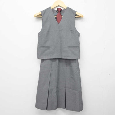 【中古】北海道 元町中学校 女子制服 4点 (ブレザー・ベスト・スカート) sf042016