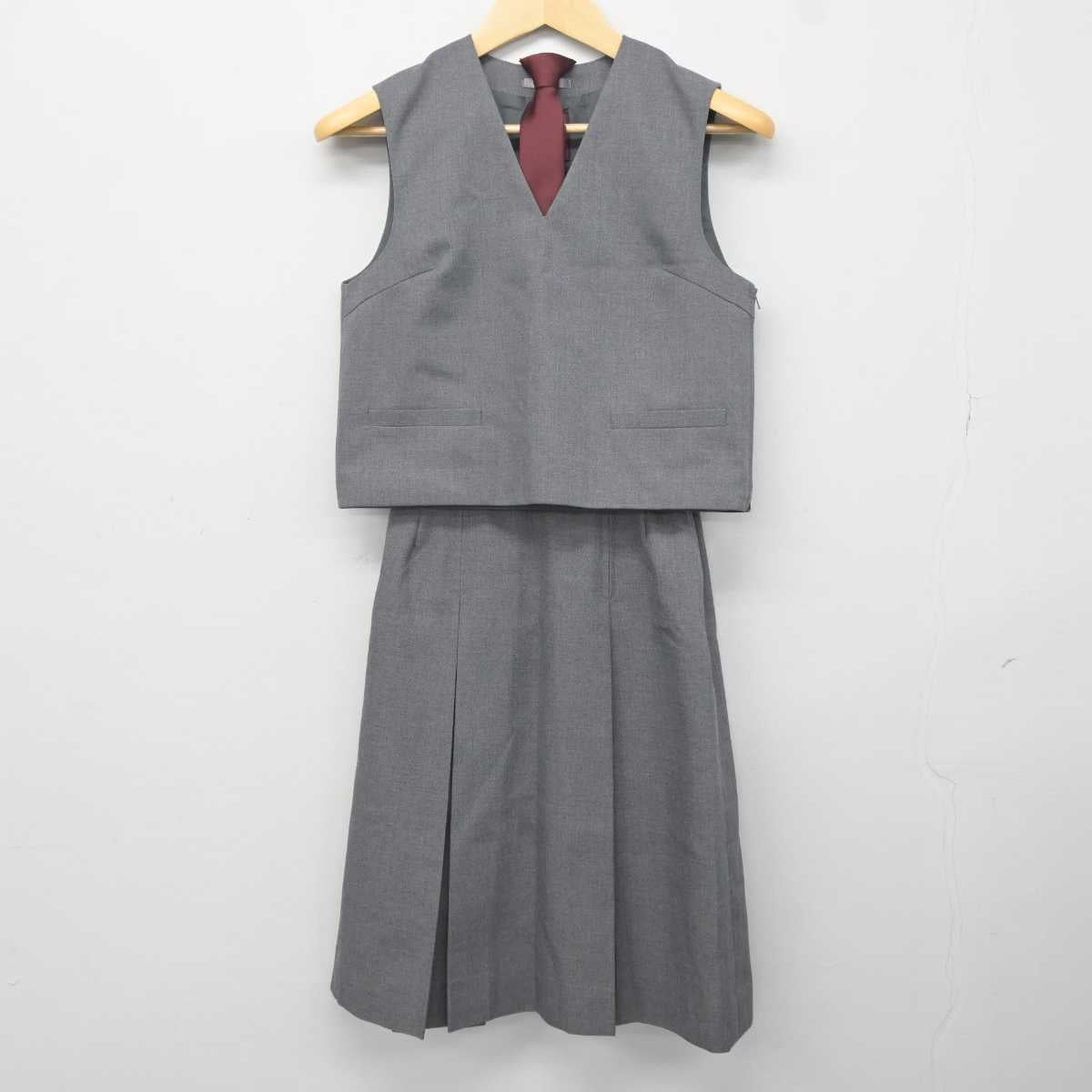 【中古】北海道 元町中学校 女子制服 4点 (ブレザー・ベスト・スカート) sf042017