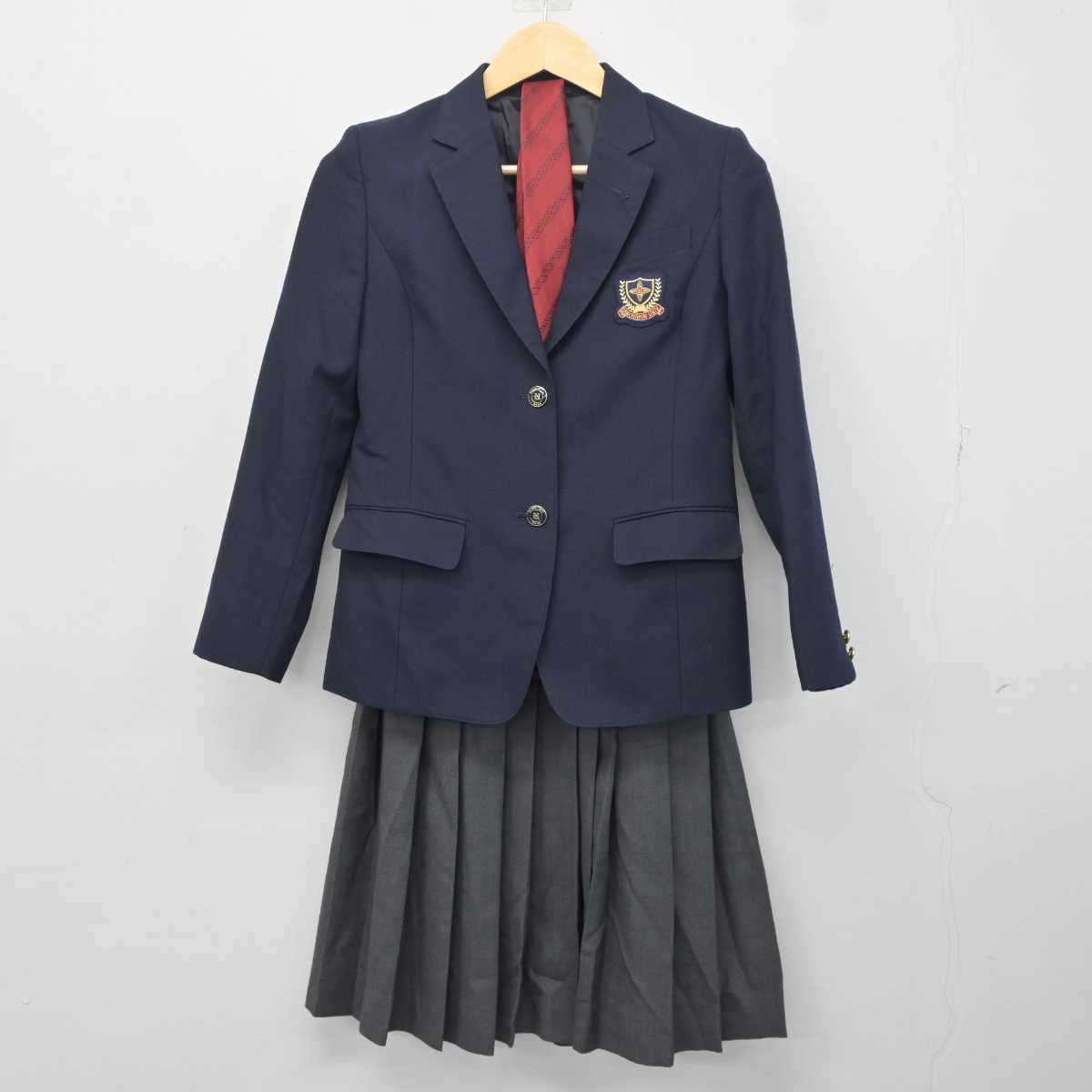 【中古】栃木県 佐野日本大学高等学校 女子制服 3点 (ブレザー・スカート) sf042022