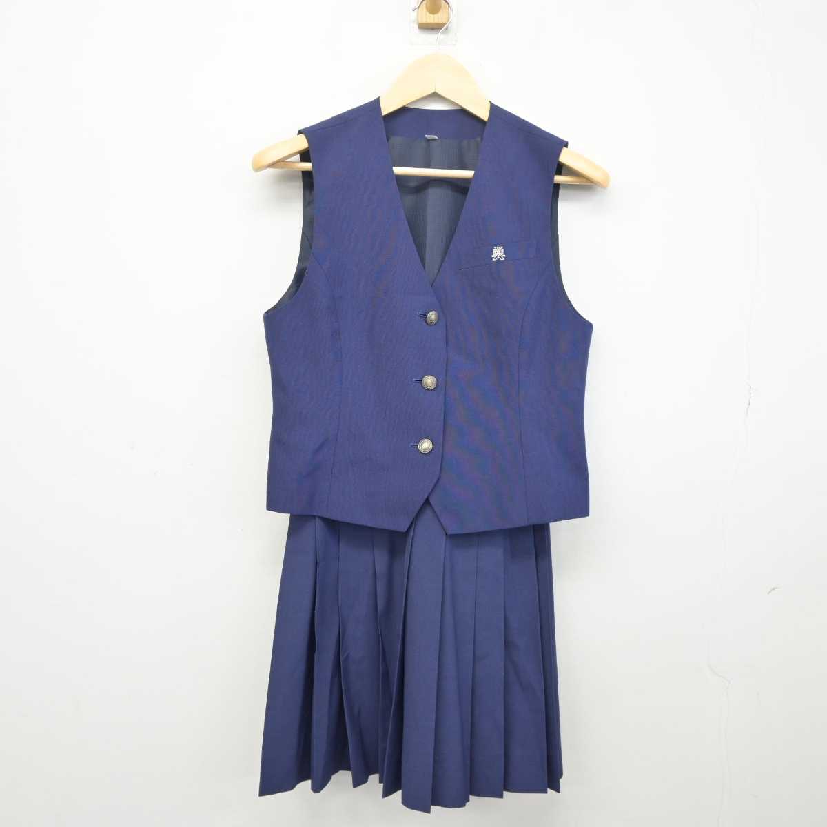 【中古】福井県 美方高等学校 女子制服 2点 (ベスト・スカート) sf042029