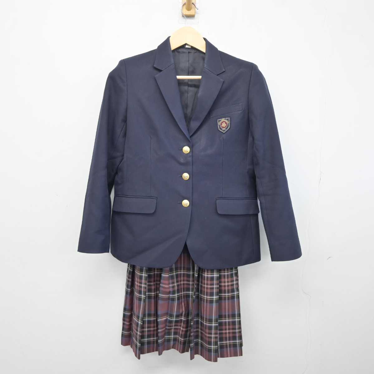 【中古】福島県 福島成蹊中学校 女子制服 3点 (ブレザー・スカート) sf042039