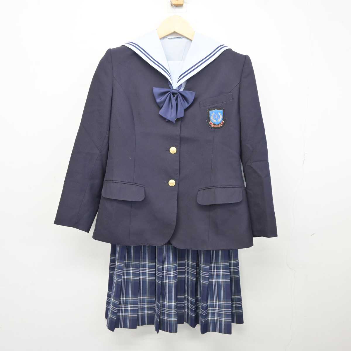 【中古】福島県 錦中学校 女子制服 4点 (ブレザー・セーラー服・スカート) sf042063