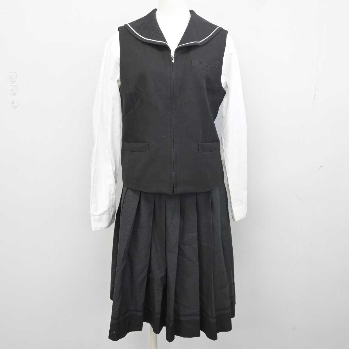 【中古】大阪府 大阪国際大和田中学校 女子制服 5点 (ブレザー・ベスト・シャツ・スカート) sf042077