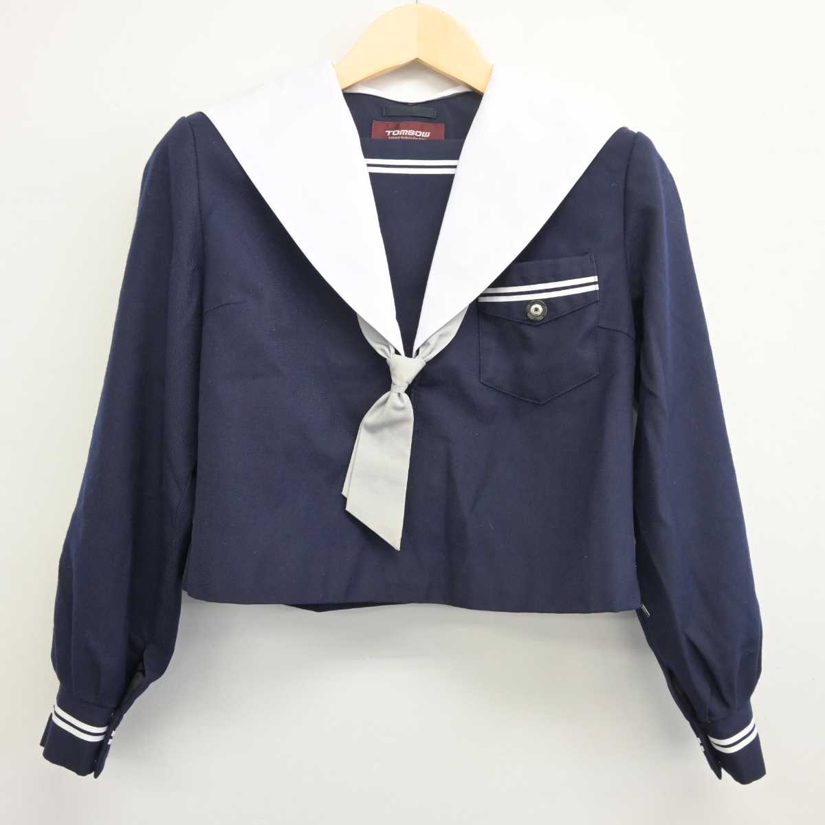 【中古】大阪府 本庄中学校 女子制服 3点 (セーラー服・スカート) sf042081