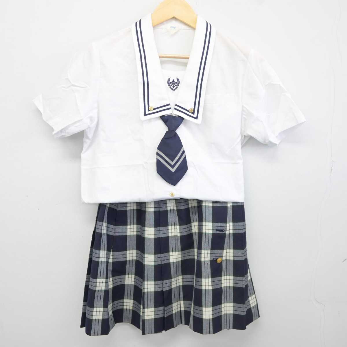 【中古】東京都 鶴川高等学校 女子制服 4点 (シャツ・スカート) sf042086