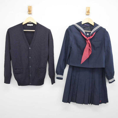 【中古】埼玉県 本庄高等学校 女子制服 4点 (ニット・セーラー服・スカート) sf042096