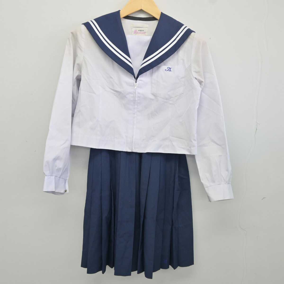 【中古】愛知県 尾北高等学校 女子制服 2点 (セーラー服・スカート) sf042110