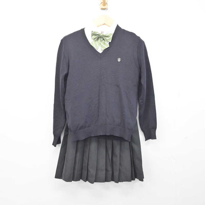 【中古】栃木県 宇都宮東高等学校・附属中学校 女子制服 7点 (ブレザー・ニット・シャツ・スカート) sf042123