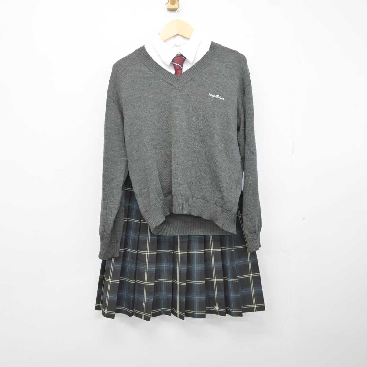 【中古】大阪府 大阪金剛インタ−ナショナル 小中高等学校 女子制服 5点 (ブレザー・ニット・シャツ・スカート) sf042130