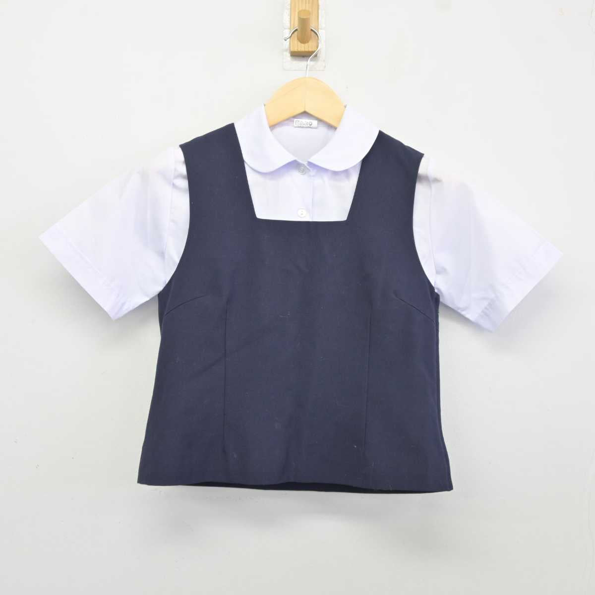 【中古】福島県 会津若松市立第五中学校 女子制服 2点 (ベスト・シャツ) sf042176