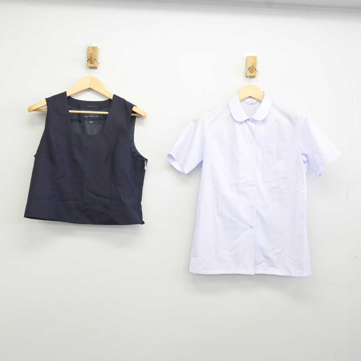 【中古】福島県 会津若松市立第五中学校 女子制服 2点 (ベスト・シャツ) sf042177