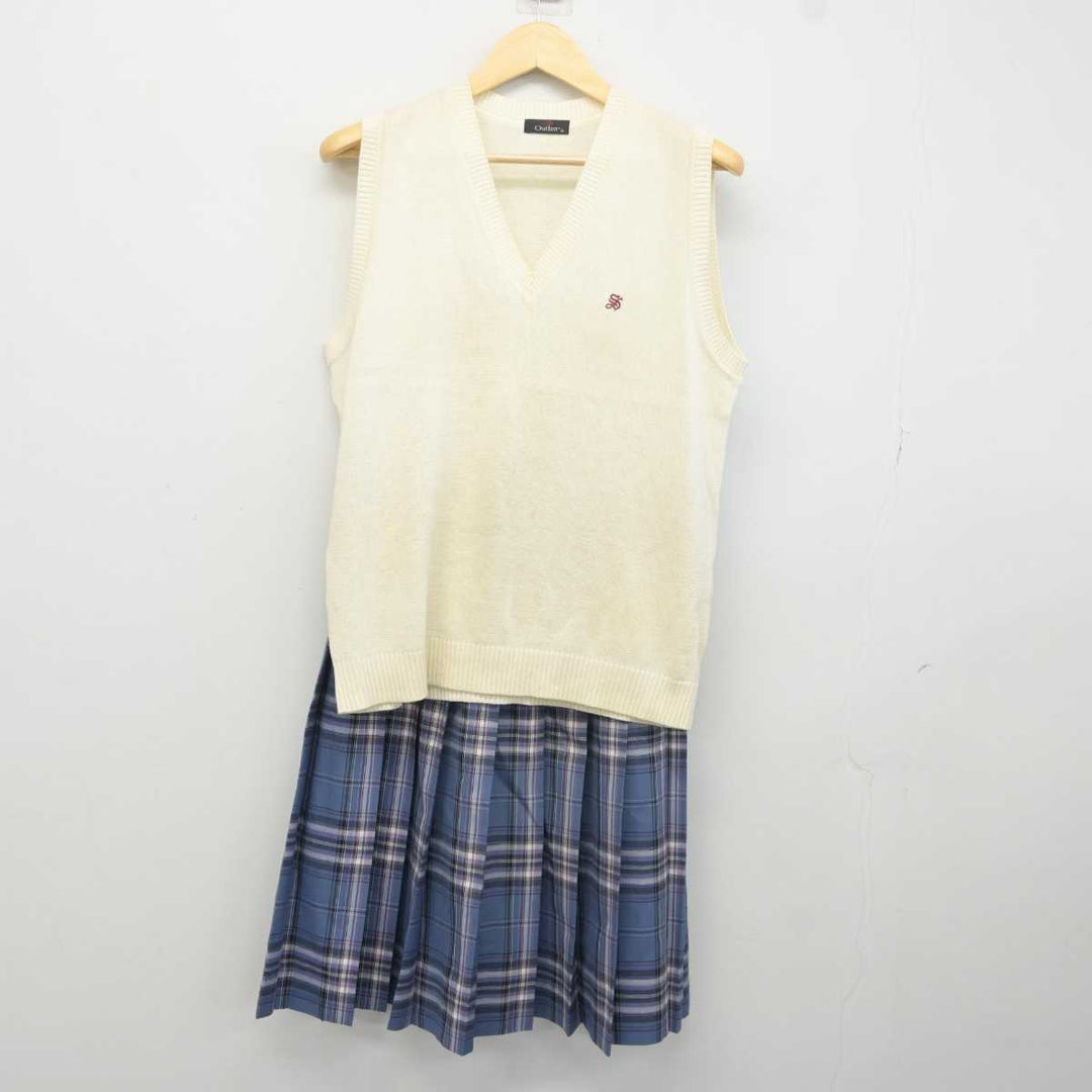 【中古】北海道 札幌白石高等学校 女子制服 2点 (ニットベスト・スカート) sf042181 | 中古制服通販パレイド