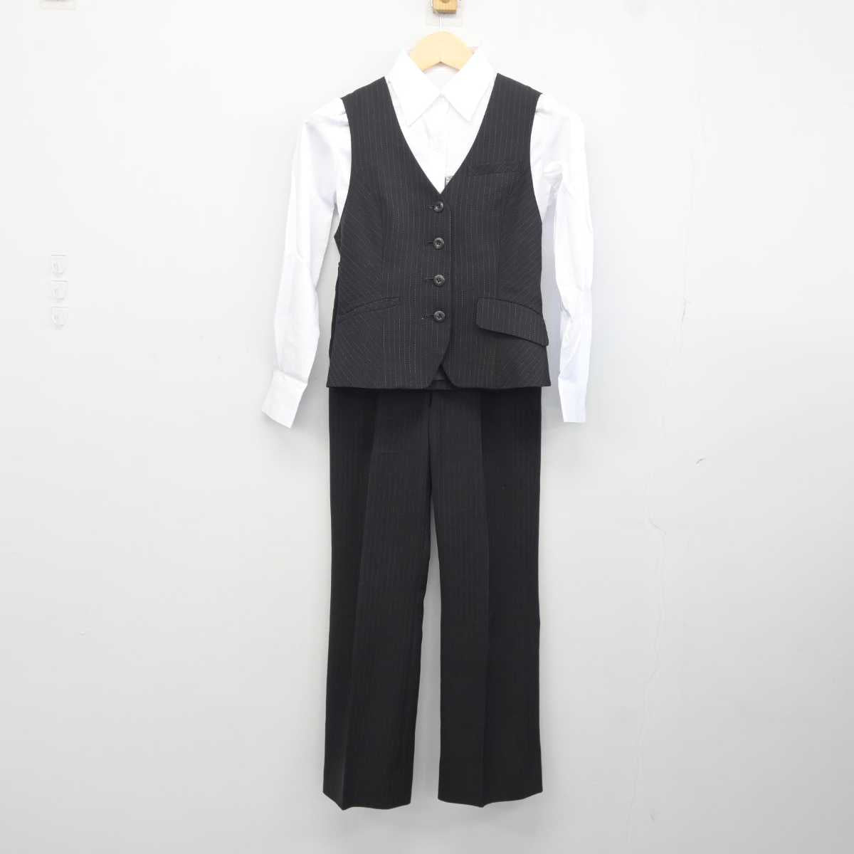 【中古】 自動車学校事務服 女子制服 3点 (ベスト・シャツ・ズボン) sf042185