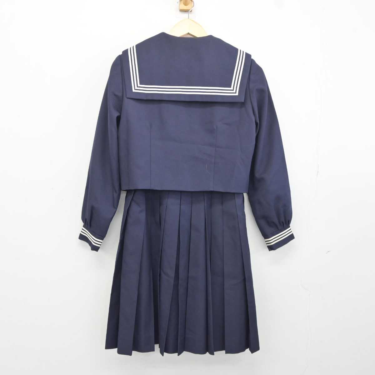 【中古】神奈川県 座間市立南中学校 女子制服 3点 (セーラー服・ジャンパースカート) sf042198