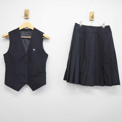 【中古】兵庫県 日ノ本学園高等学校 女子制服 2点 (ベスト・スカート) sf042221