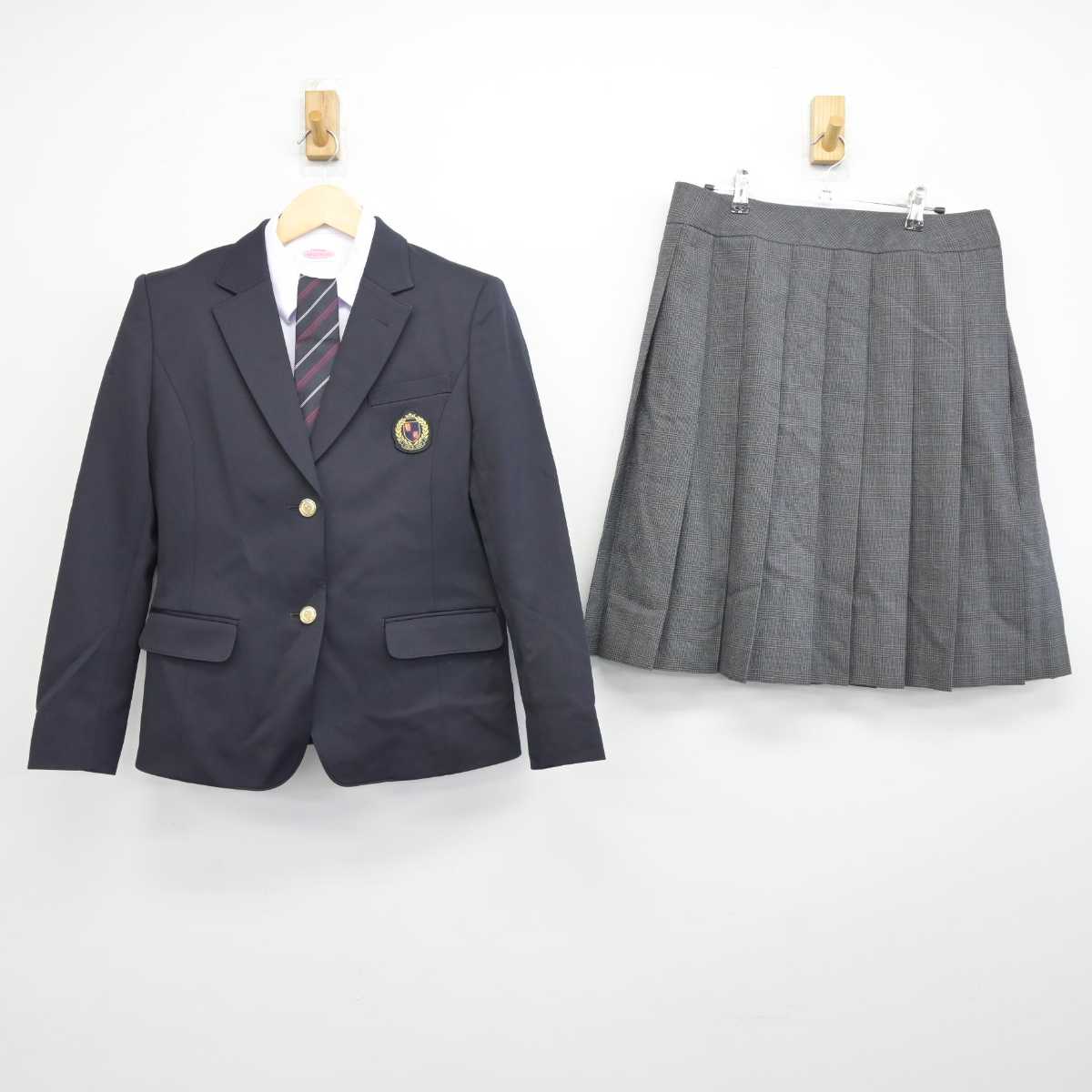 【中古】大阪府 淀商業高等学校 女子制服 4点 (ブレザー・シャツ・スカート) sf042234