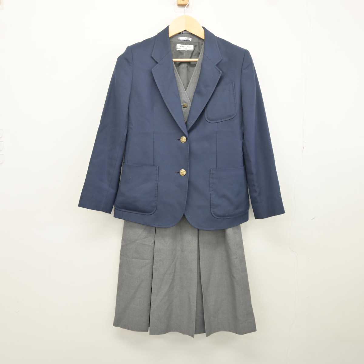 【中古】北海道 美原中学校 女子制服 3点 (ブレザー・ベスト・スカート) sf042253