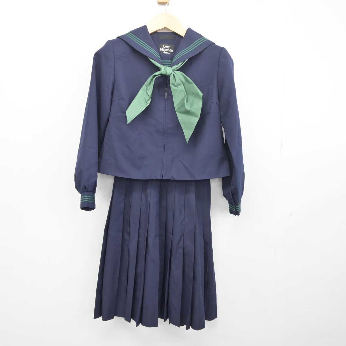 【中古】富山県 五位中学校 女子制服 3点 (セーラー服・スカート) sf042288