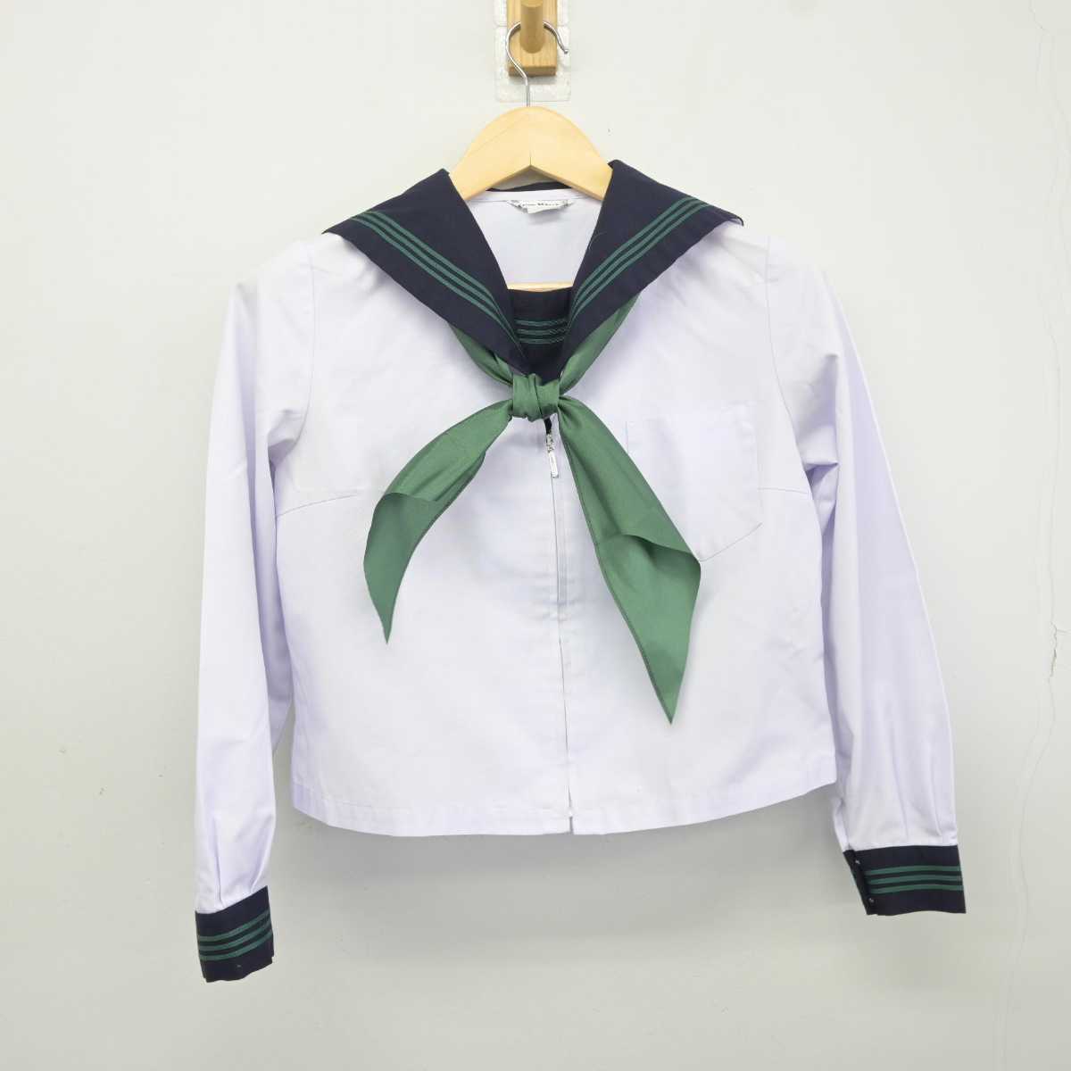 【中古】富山県 高岡市立五位中学校 女子制服 3点 (セーラー服・スカート) sf042289