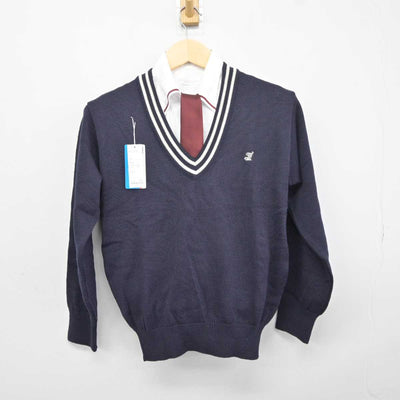 【中古】富山県 石動高等学校 女子制服 3点 (ニット・シャツ) sf042292