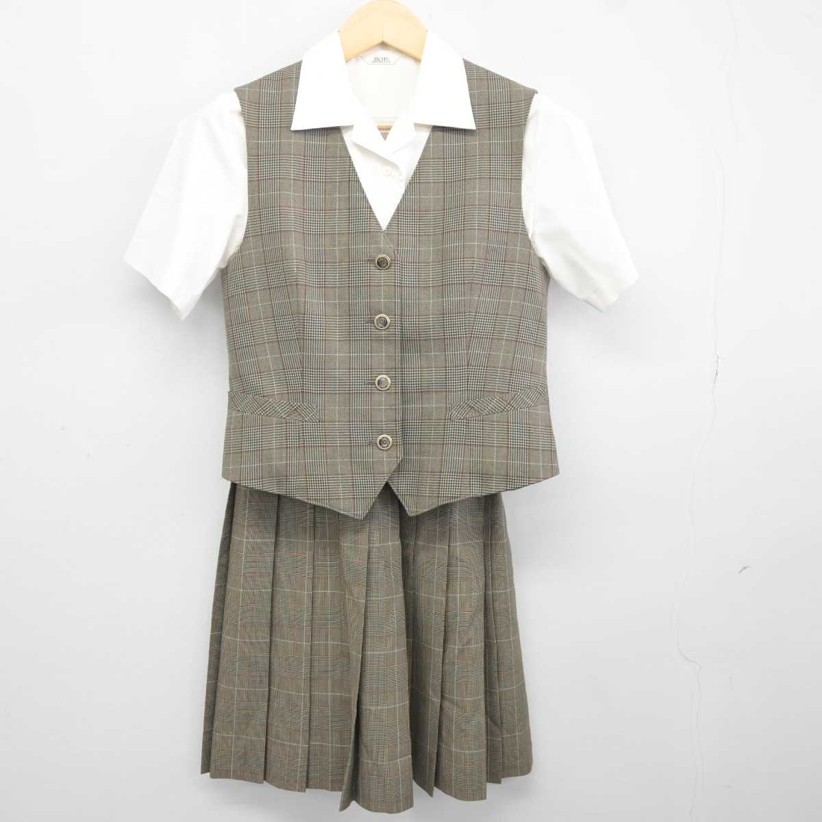 【中古】愛知県 半田商業高等学校 女子制服 4点 (シャツ・ベスト・スカート) sf042320