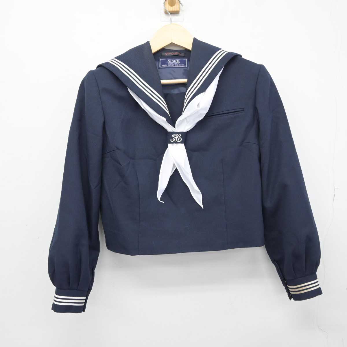 【中古】茨城県 永山中学校  女子制服 3点 (セーラー服・ジャンパースカート) sf042352