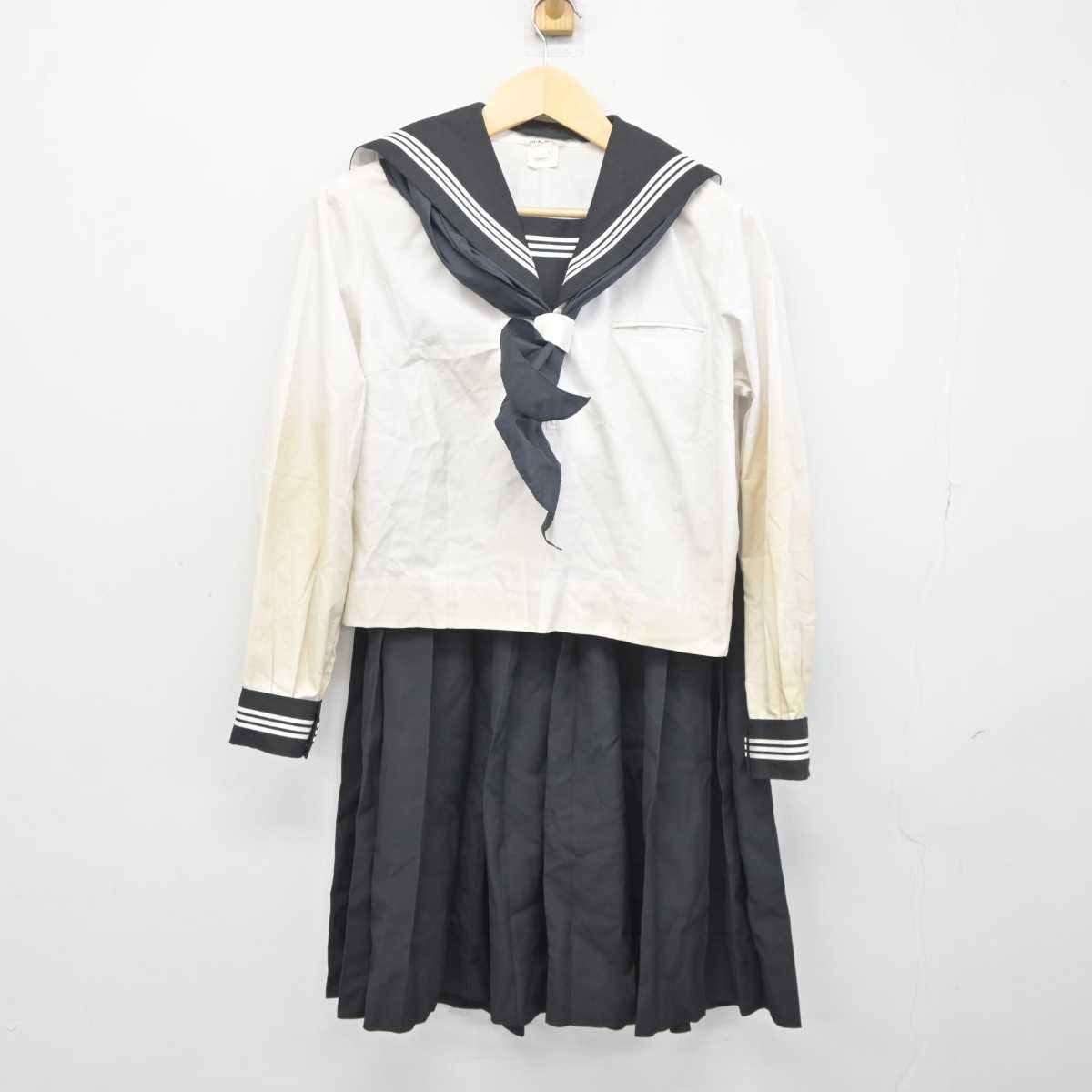 【中古】茨城県 岩井高等学校 女子制服 4点 (セーラー服・セーラー服・スカート) sf042355