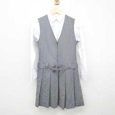 【中古】大阪府 高等学校高等学校 女子制服 2点 (ジャンパースカート・シャツ) sf042363