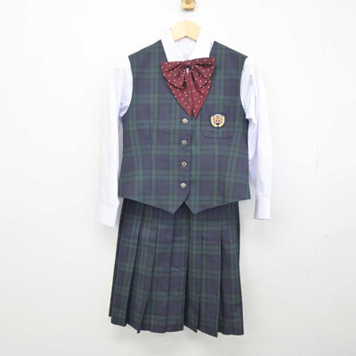 【中古】宮崎県 鵬翔中学校 女子制服 6点 (ブレザー・ベスト・シャツ・スカート) sf042368