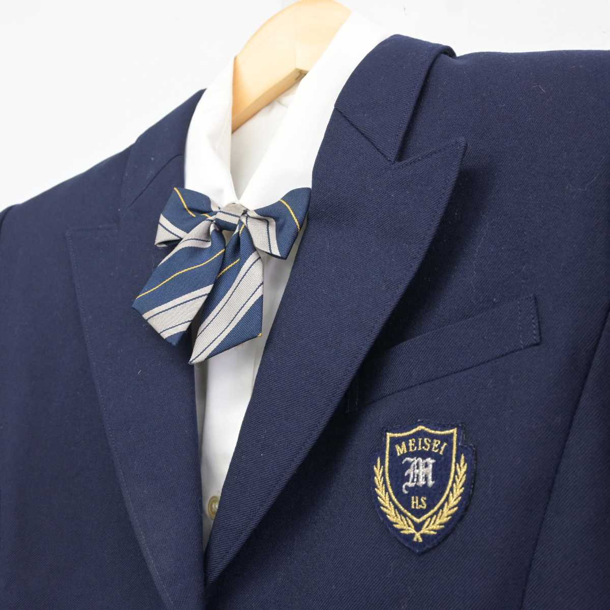 【中古】東京都 明星高等学校 女子制服 4点 (ブレザー・シャツ・スカート) sf042401